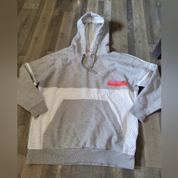 Adidas X Stella Mccarthy mesh cut out oversized hoody size medium functional zip - Picture 1 of 8